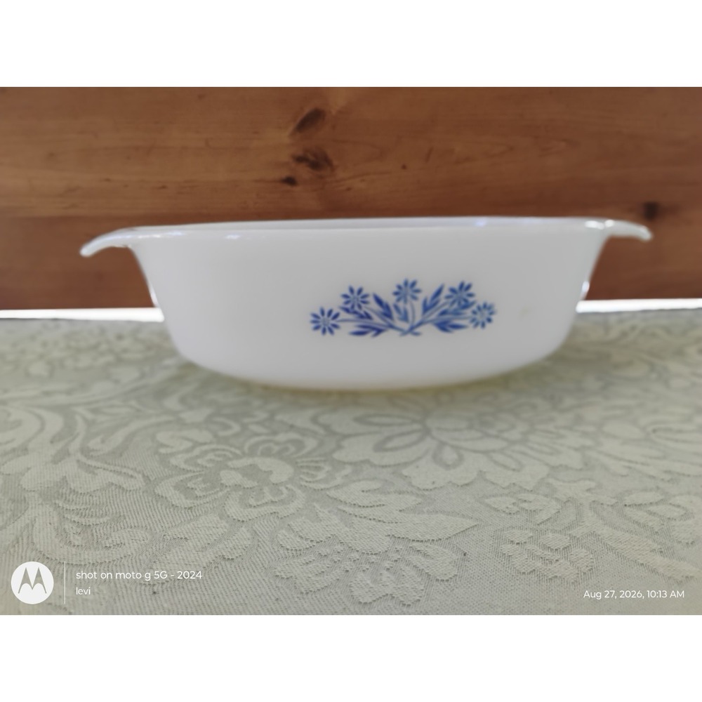 Vintage Blue Flower Casserole Dish